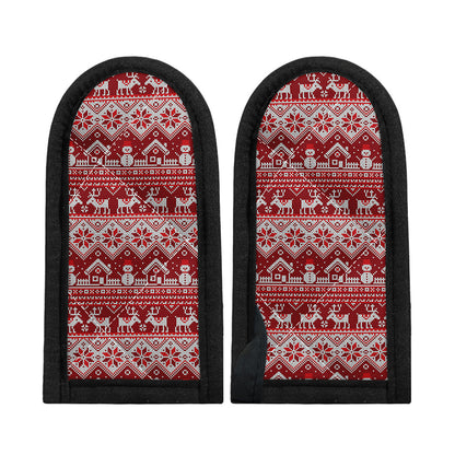Merry Christmas Knitted Pattern Print Skillet Handle Cover