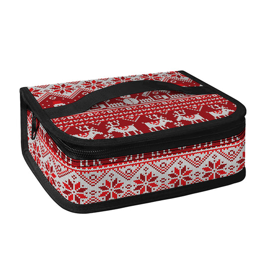 Merry Christmas Knitted Pattern Print Small Lunch Bag