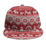 Merry Christmas Knitted Pattern Print Snapback Cap