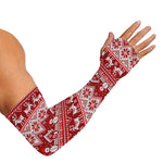Merry Christmas Knitted Pattern Print Sun Protection Arm Sleeves