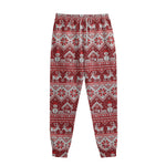 Merry Christmas Knitted Pattern Print Sweatpants