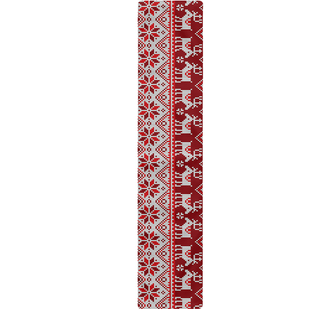 Merry Christmas Knitted Pattern Print Table Runner