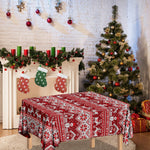 Merry Christmas Knitted Pattern Print Tablecloth