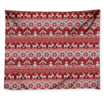 Merry Christmas Knitted Pattern Print Tapestry
