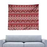 Merry Christmas Knitted Pattern Print Tapestry