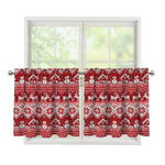 Merry Christmas Knitted Pattern Print Tier Curtains
