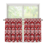 Merry Christmas Knitted Pattern Print Tier Curtains