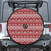 Merry Christmas Knitted Pattern Print Tire Cover With Camera Hole