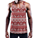 Merry Christmas Knitted Pattern Print Training Tank Top