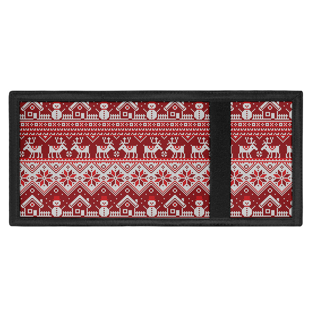 Merry Christmas Knitted Pattern Print Trifold Wallet
