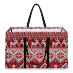 Merry Christmas Knitted Pattern Print Utility Tote Bag
