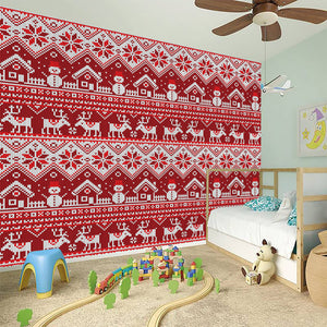 Merry Christmas Knitted Pattern Print Wall Sticker