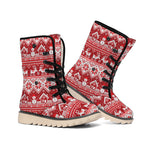 Merry Christmas Knitted Pattern Print Winter Boots