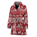 Merry Christmas Knitted Pattern Print Women's Bathrobe