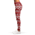 Merry Christmas Knitted Pattern Print Women's Leggings