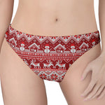 Merry Christmas Knitted Pattern Print Women's Thong