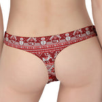 Merry Christmas Knitted Pattern Print Women's Thong