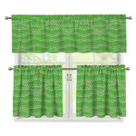 Merry Christmas Lights Pattern Print 3 Piece Kitchen Curtains