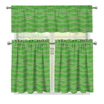 Merry Christmas Lights Pattern Print 3 Piece Kitchen Curtains