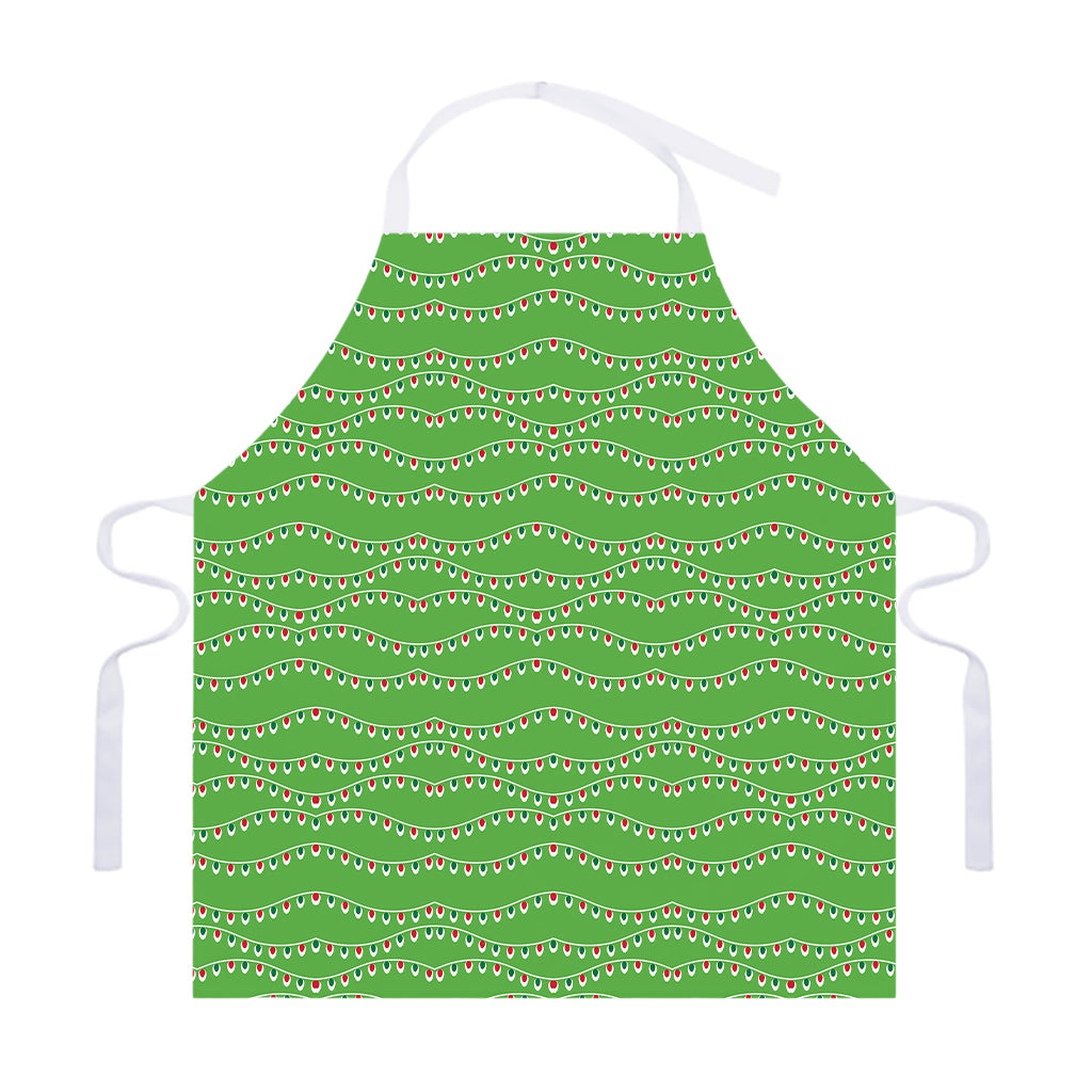 Merry Christmas Lights Pattern Print Adjustable Apron