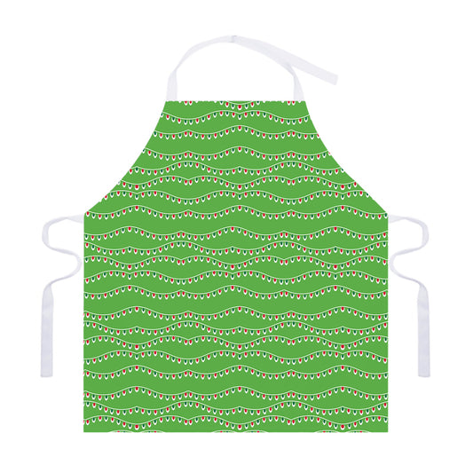Merry Christmas Lights Pattern Print Adjustable Apron