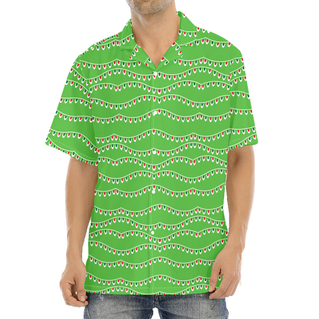 Merry Christmas Lights Pattern Print Aloha Shirt
