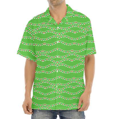 Merry Christmas Lights Pattern Print Aloha Shirt