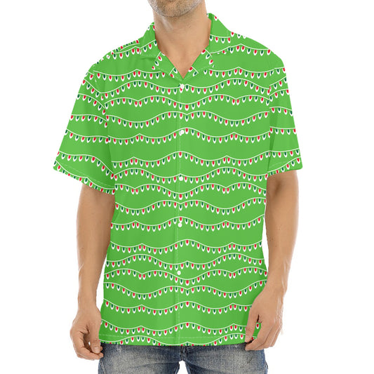 Merry Christmas Lights Pattern Print Aloha Shirt