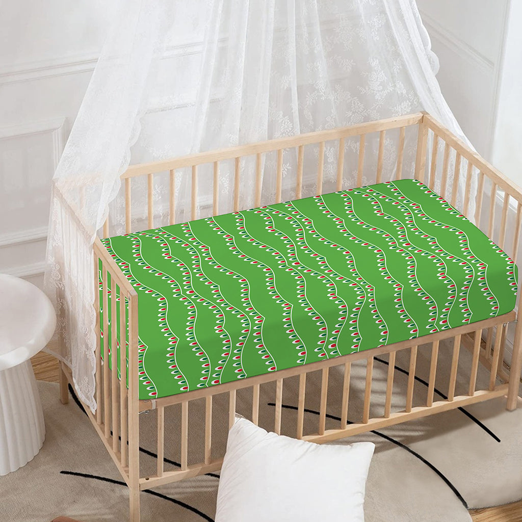 Merry Christmas Lights Pattern Print Baby Crib Sheet