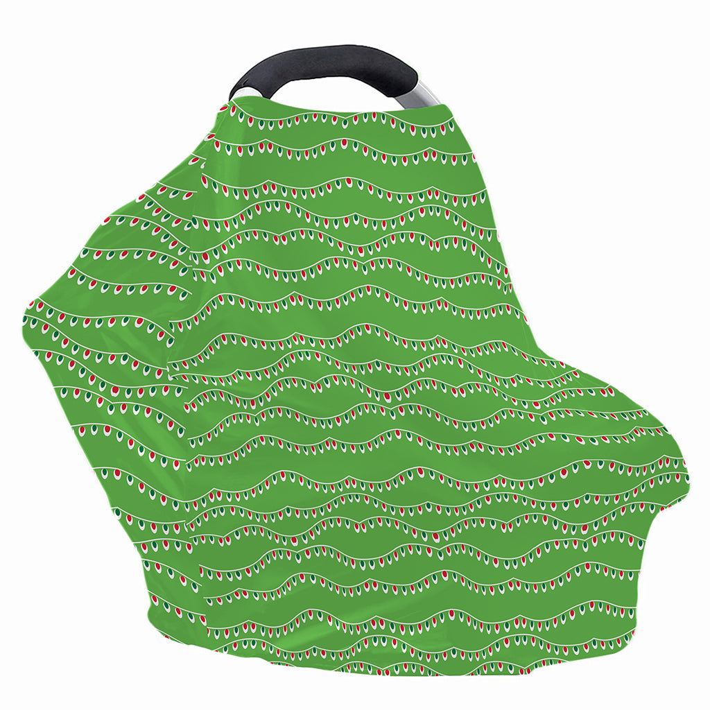 Merry Christmas Lights Pattern Print Baby Seat Cover