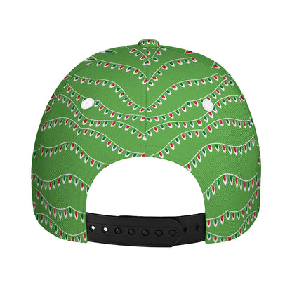 Merry Christmas Lights Pattern Print Baseball Cap
