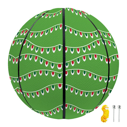 Merry Christmas Lights Pattern Print Basketball