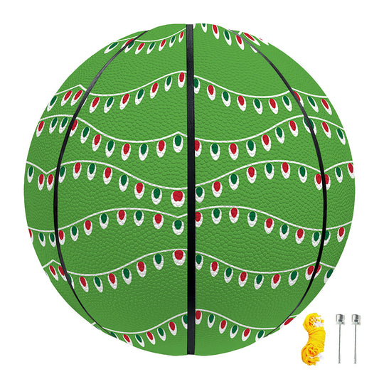 Merry Christmas Lights Pattern Print Basketball