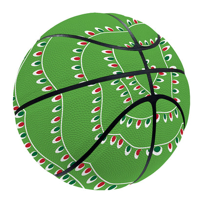 Merry Christmas Lights Pattern Print Basketball