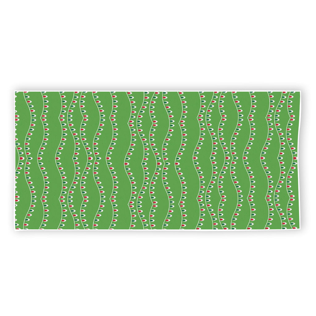 Merry Christmas Lights Pattern Print Beach Towel
