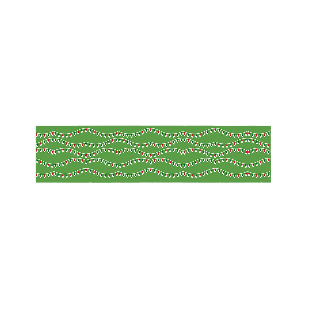 Merry Christmas Lights Pattern Print Bed Runner