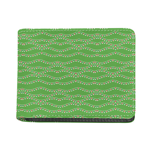 Merry Christmas Lights Pattern Print Bifold Wallet