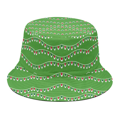 Merry Christmas Lights Pattern Print Bucket Hat