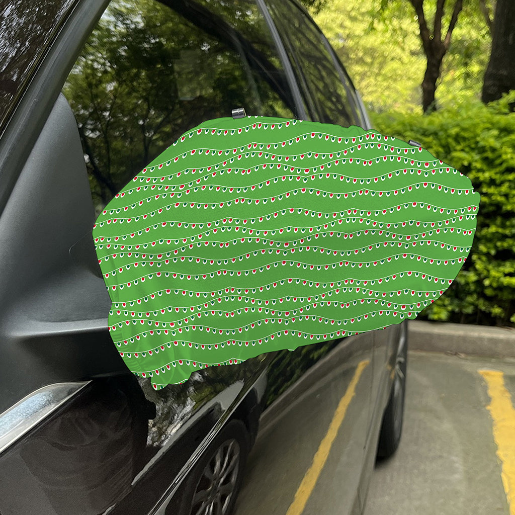 Merry Christmas Lights Pattern Print Car Side Mirror Covers