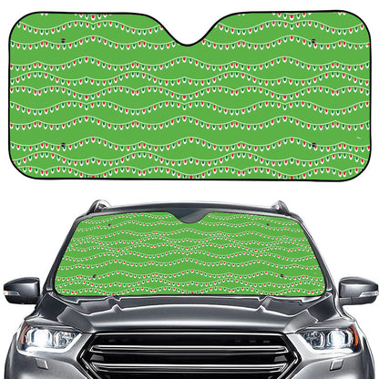 Merry Christmas Lights Pattern Print Car Windshield Sun Shade