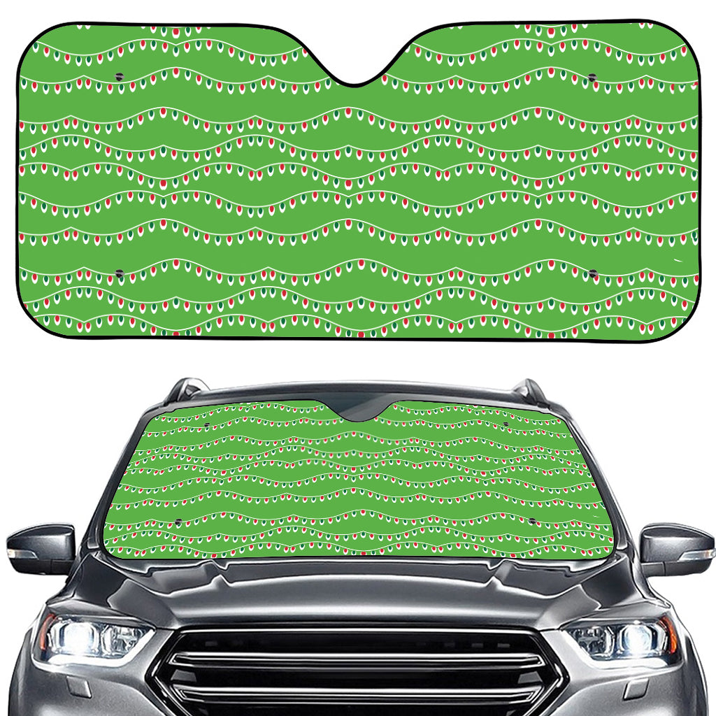 Merry Christmas Lights Pattern Print Car Windshield Sun Shade