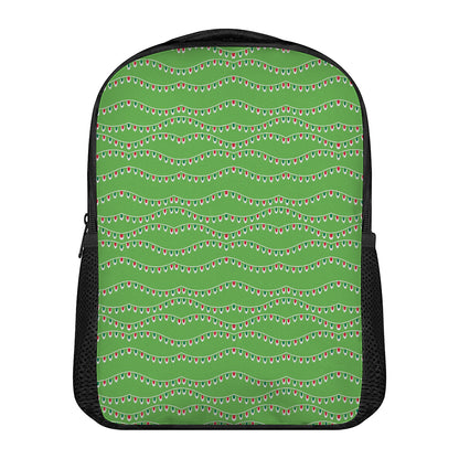 Merry Christmas Lights Pattern Print Casual Backpack