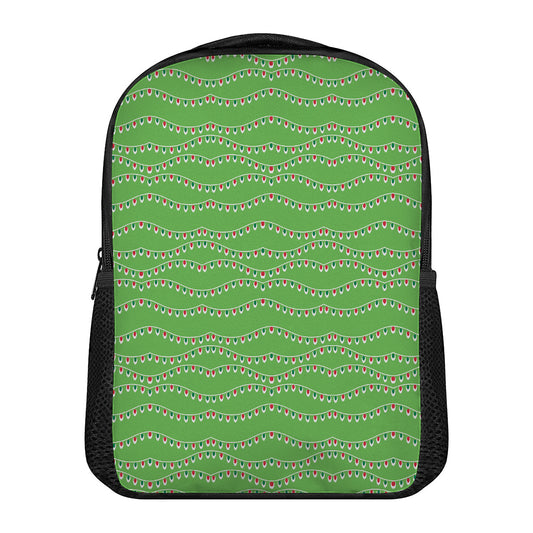 Merry Christmas Lights Pattern Print Casual Backpack