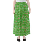 Merry Christmas Lights Pattern Print Chiffon Maxi Skirt