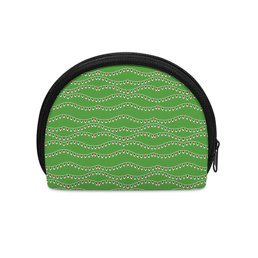 Merry Christmas Lights Pattern Print Coin Purse