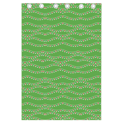 Merry Christmas Lights Pattern Print Curtain