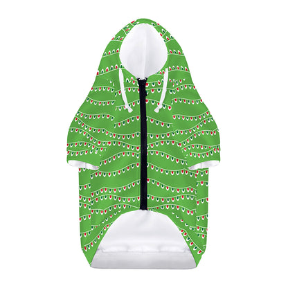 Merry Christmas Lights Pattern Print Dog Zip Up Hoodie