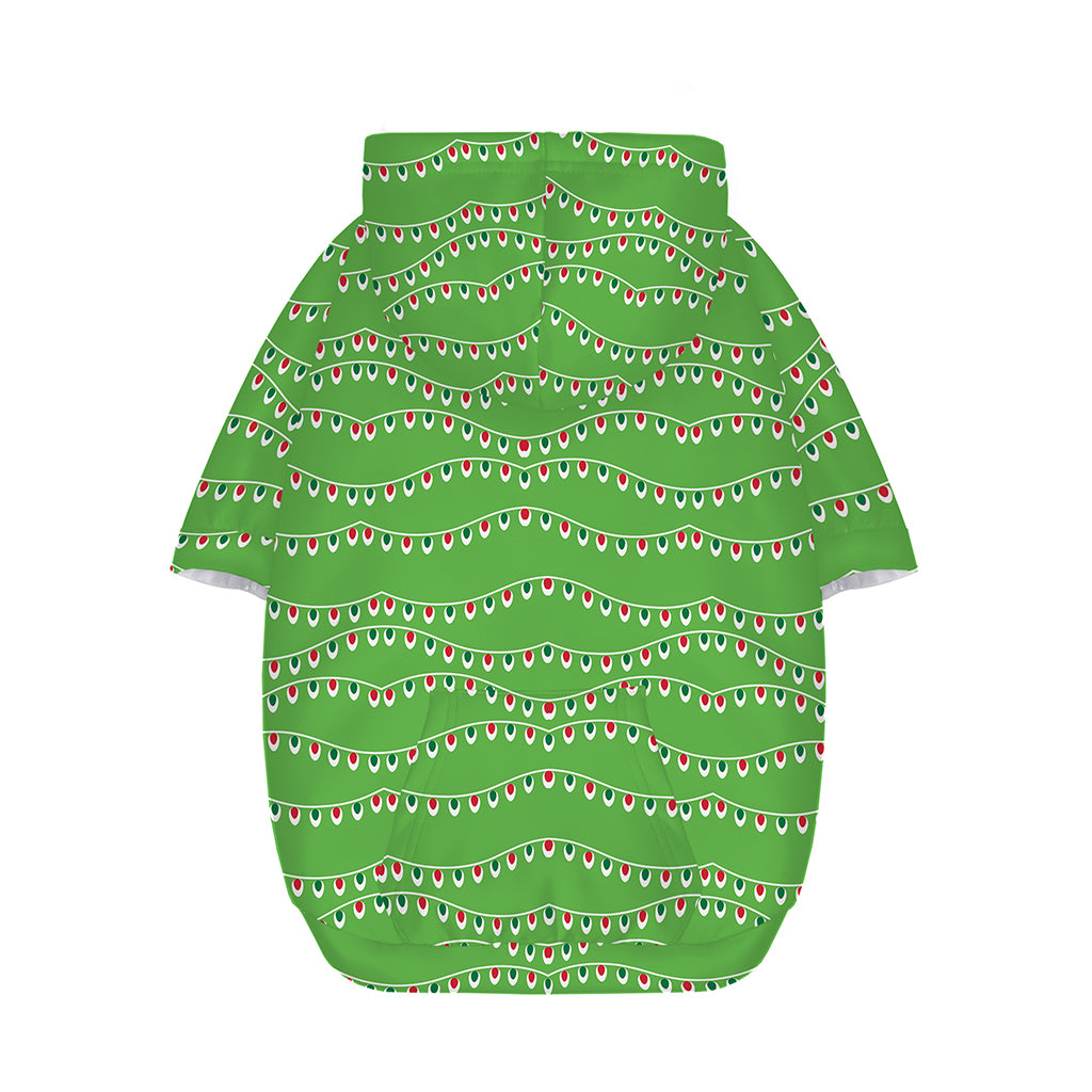 Merry Christmas Lights Pattern Print Dog Zip Up Hoodie