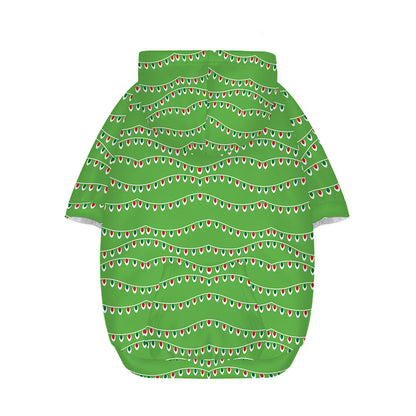 Merry Christmas Lights Pattern Print Dog Zip Up Hoodie