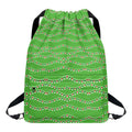 Merry Christmas Lights Pattern Print Drawstring Backpack